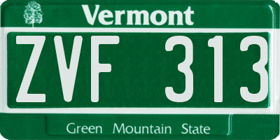 VT license plate ZVF313