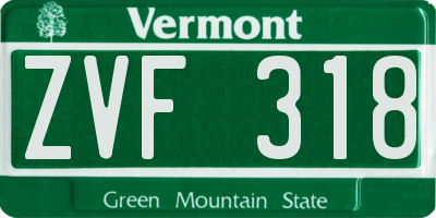 VT license plate ZVF318