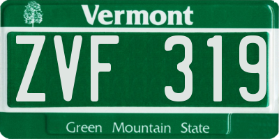 VT license plate ZVF319