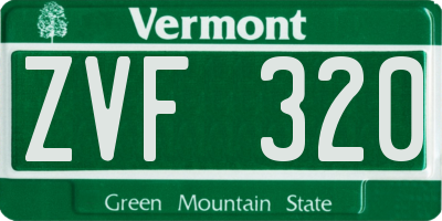 VT license plate ZVF320