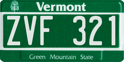 VT license plate ZVF321