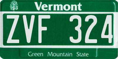 VT license plate ZVF324
