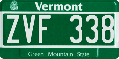 VT license plate ZVF338