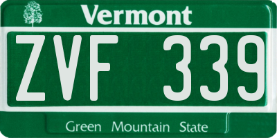 VT license plate ZVF339