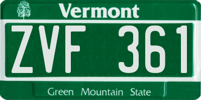VT license plate ZVF361