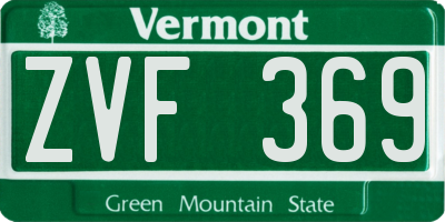 VT license plate ZVF369