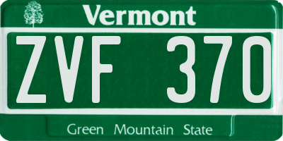 VT license plate ZVF370