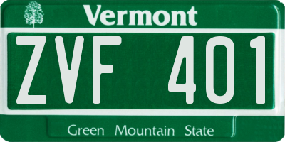 VT license plate ZVF401