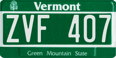 VT license plate ZVF407