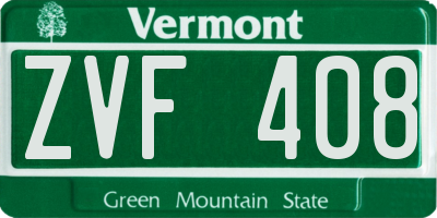 VT license plate ZVF408