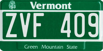 VT license plate ZVF409