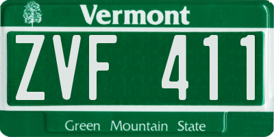 VT license plate ZVF411