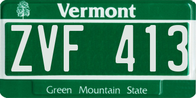 VT license plate ZVF413