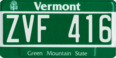 VT license plate ZVF416