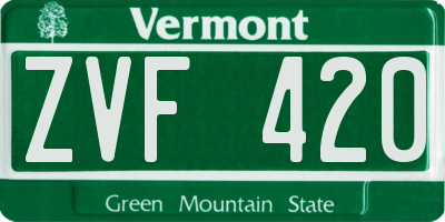 VT license plate ZVF420