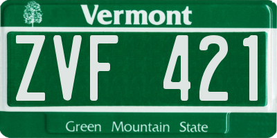 VT license plate ZVF421