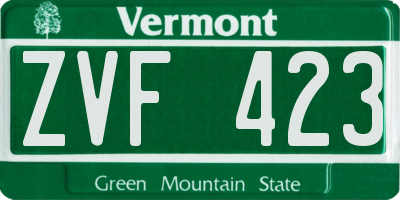 VT license plate ZVF423
