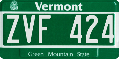 VT license plate ZVF424