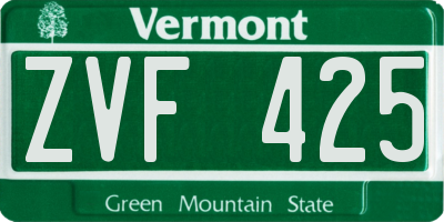 VT license plate ZVF425