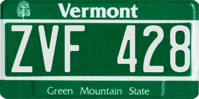 VT license plate ZVF428