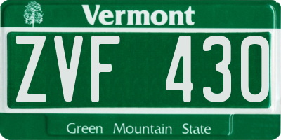 VT license plate ZVF430