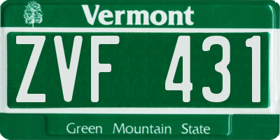 VT license plate ZVF431