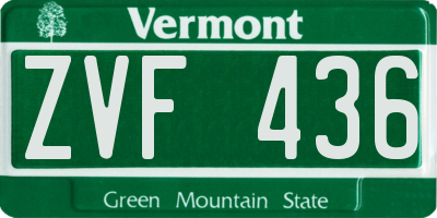 VT license plate ZVF436