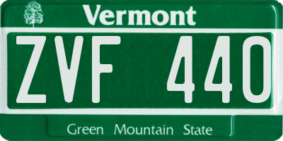 VT license plate ZVF440