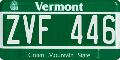 VT license plate ZVF446