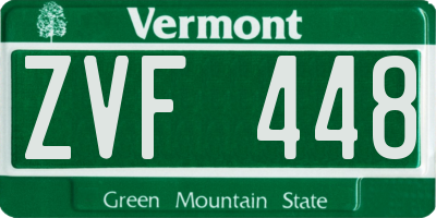VT license plate ZVF448
