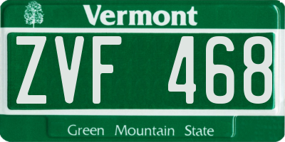 VT license plate ZVF468