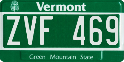 VT license plate ZVF469