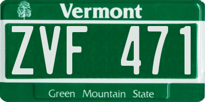 VT license plate ZVF471