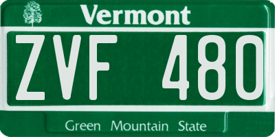 VT license plate ZVF480