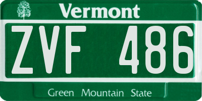 VT license plate ZVF486