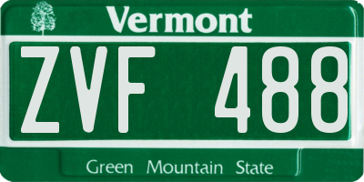VT license plate ZVF488