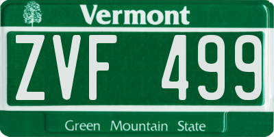 VT license plate ZVF499