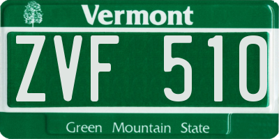 VT license plate ZVF510