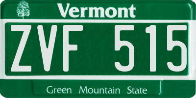 VT license plate ZVF515