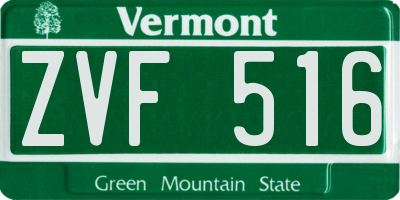 VT license plate ZVF516