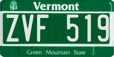 VT license plate ZVF519