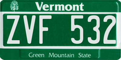 VT license plate ZVF532