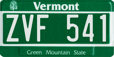 VT license plate ZVF541