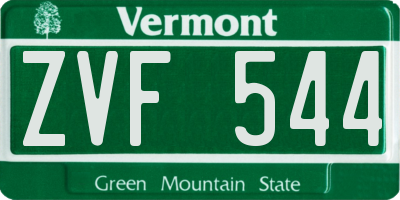 VT license plate ZVF544