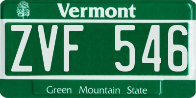 VT license plate ZVF546