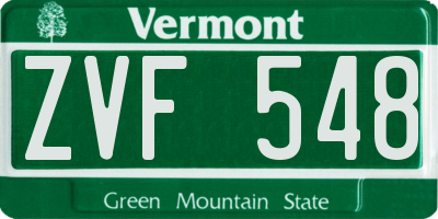 VT license plate ZVF548