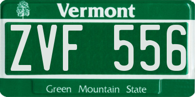 VT license plate ZVF556