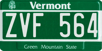 VT license plate ZVF564