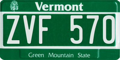 VT license plate ZVF570