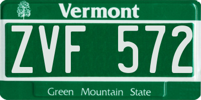VT license plate ZVF572